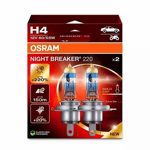لامپ H4 سه خار اسرام نایت برکر 220% OSRAM